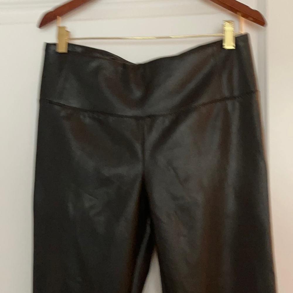 Black faux leather leggings